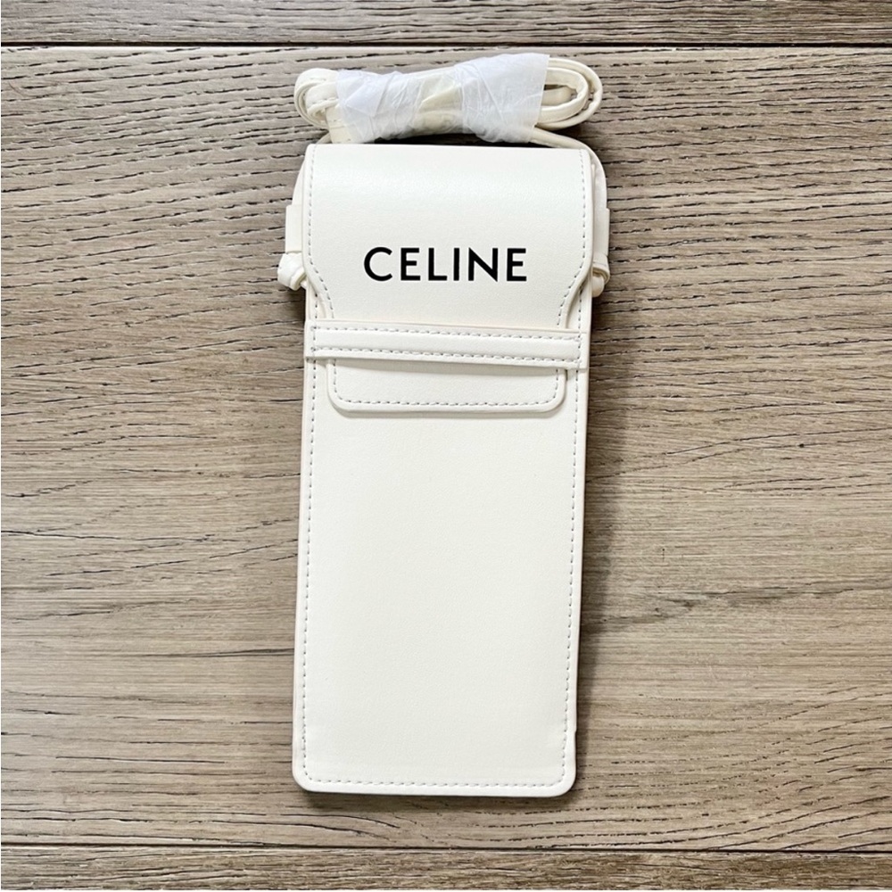 Celine White Leather phone/sunglasses case
